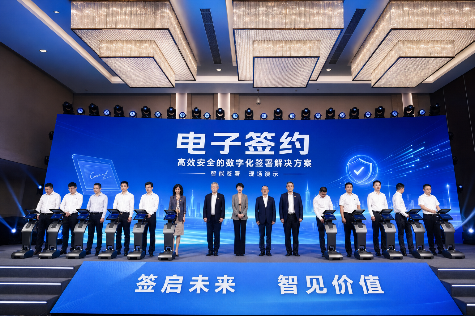 电子签约：现场LED大屏同步见证仪式高光