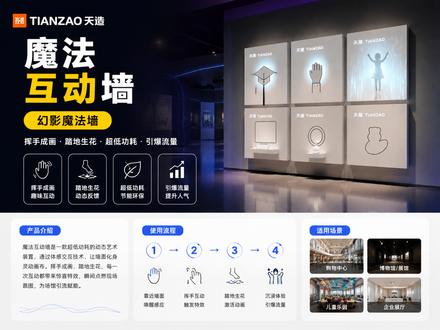 魔法互动墙：挥手成画引爆场馆流量