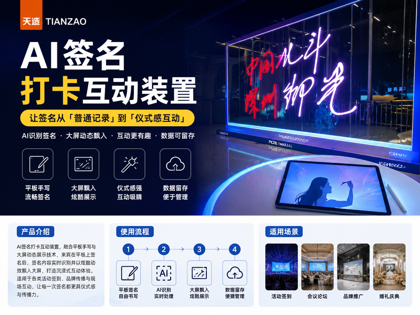 AI签名打卡互动装置：让签名成视觉焦点