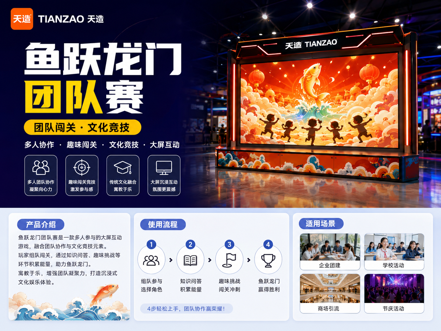 鱼跃龙门多人赛｜文化竞技大屏游戏
