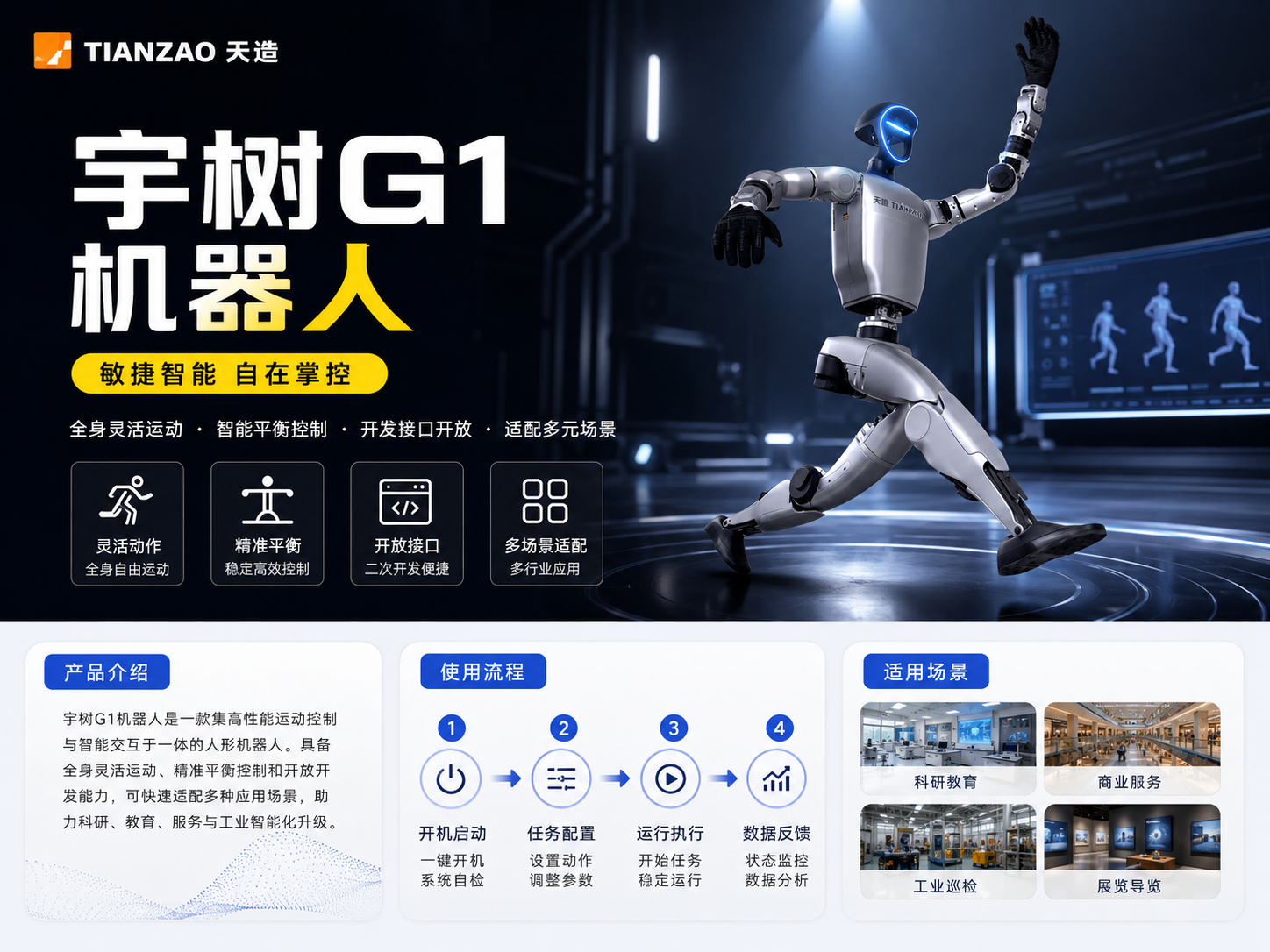 宇树G1人形机器人：全场景智能作业利器