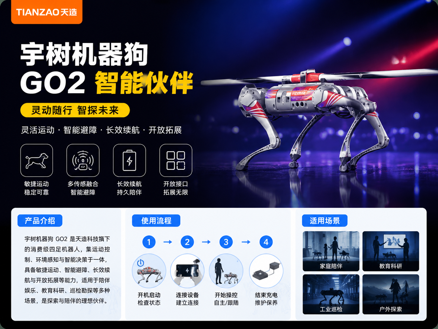 宇树GO2四足机器狗：智能巡检与复杂地形作业利器