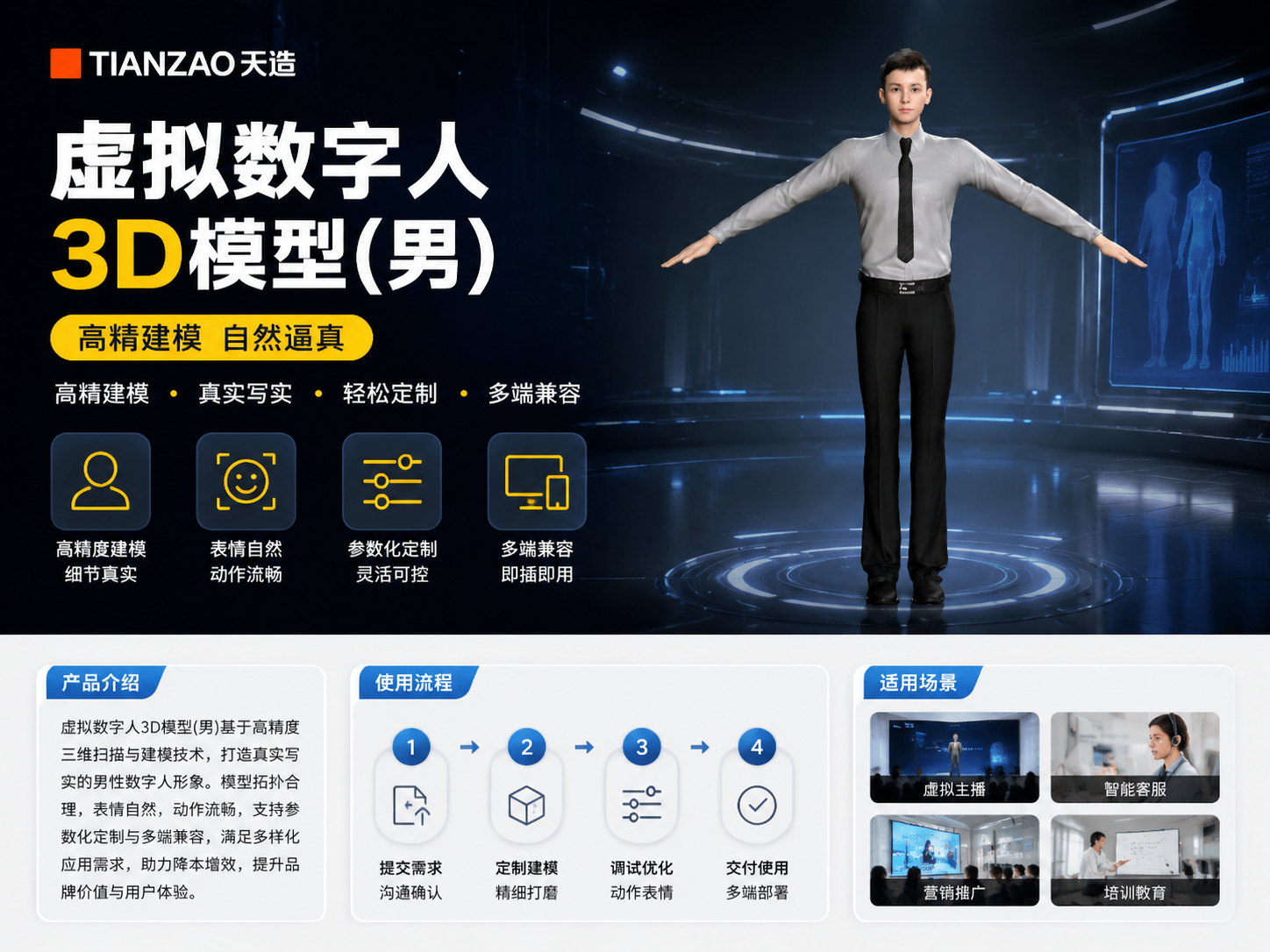虚拟数字人3D模型男