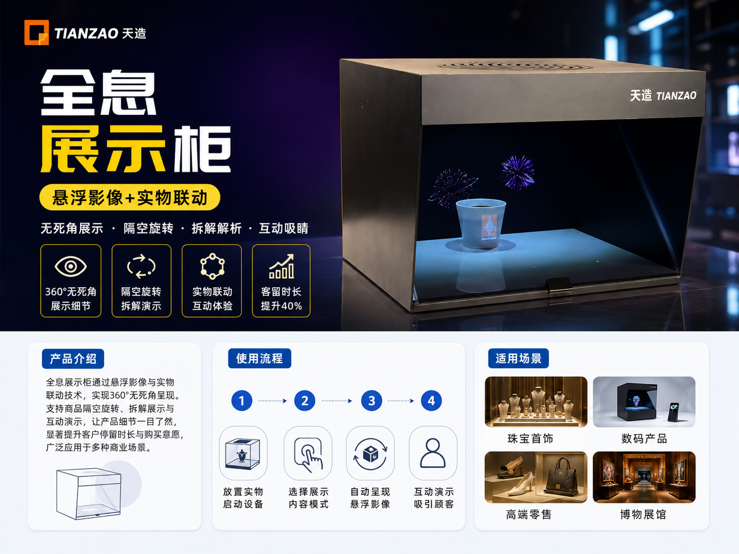 全息展示柜：悬浮影像让商品活起来