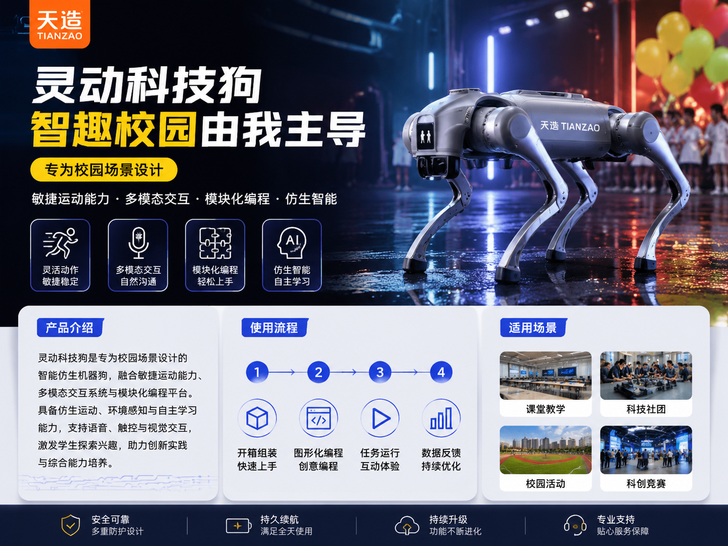 校园科技节智能仿生机器狗