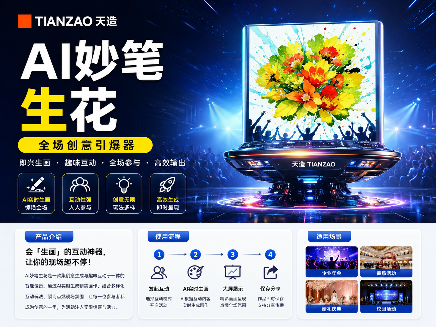 AI妙笔生花互动装置 现场创意引爆器