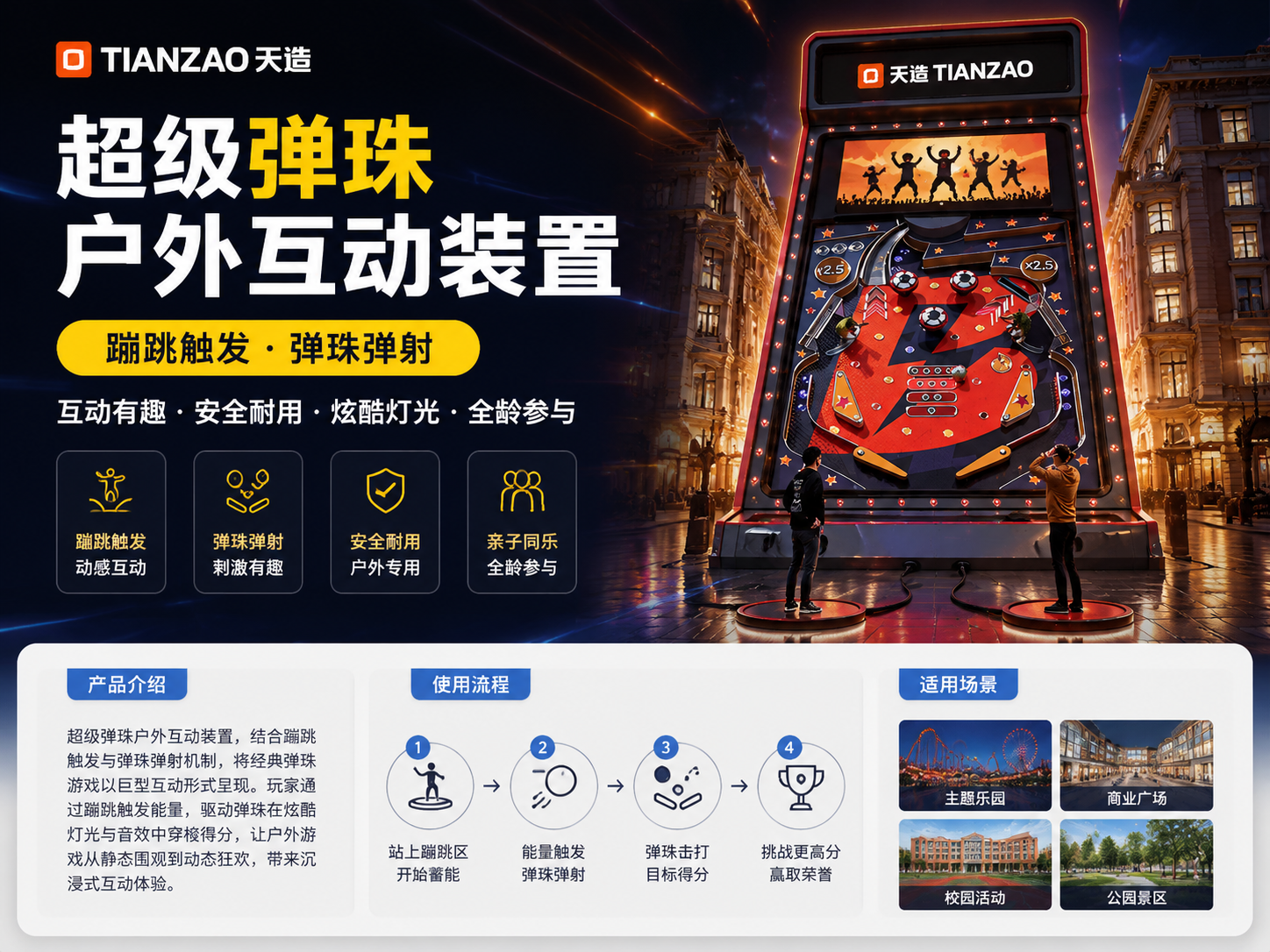 超级弹珠户外互动装置｜蹦跳触发全员狂欢
