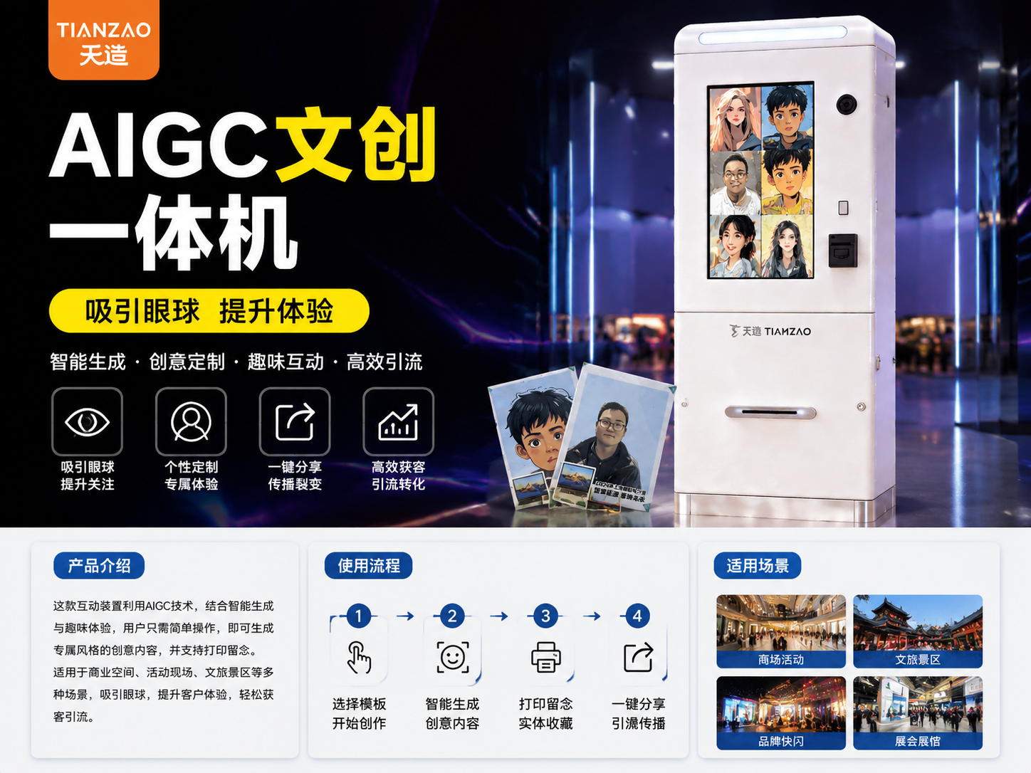 AIGC文创一体机（天造 TIANZO） 现场互动获客利器