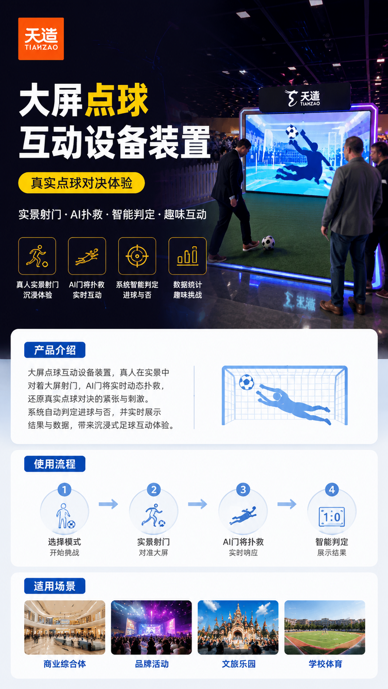 大屏点球互动设备装置