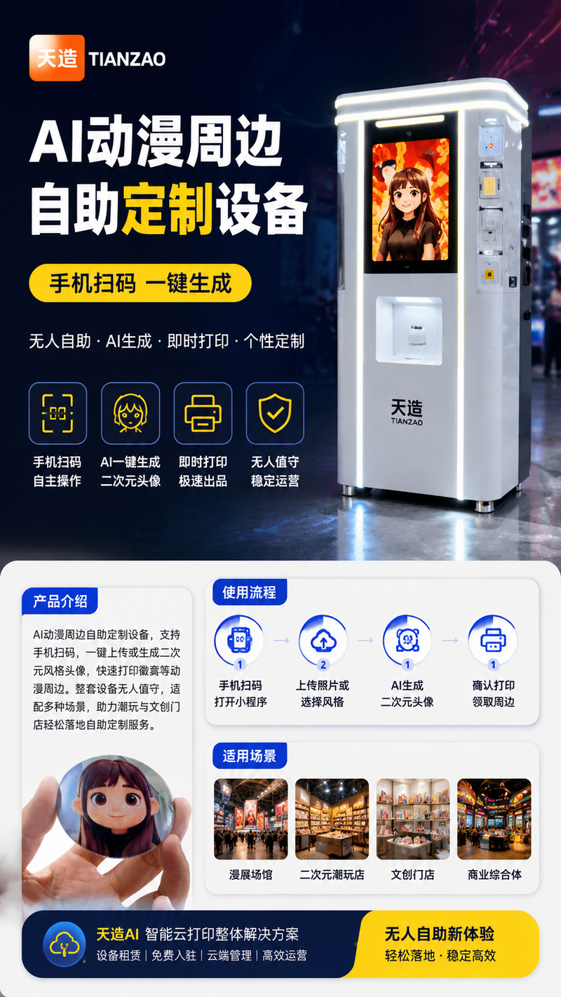 AI动漫周边自助定制设备
