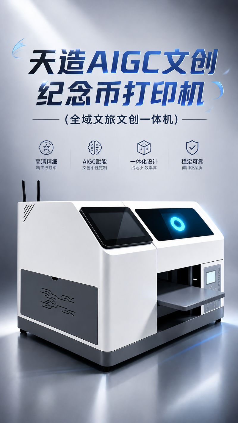 天造AIGC文创纪念币打印机（全域文旅文创一体机）