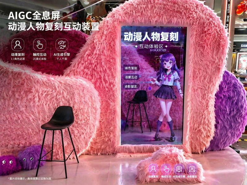 AIGC全息屏动漫人物复刻互动装置